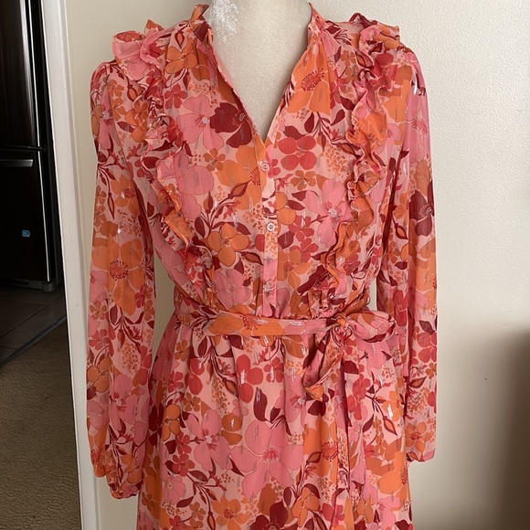 NWT Lauren Conrad Floral  Print Ruffle Mini Dress. - Picture 16 of 16